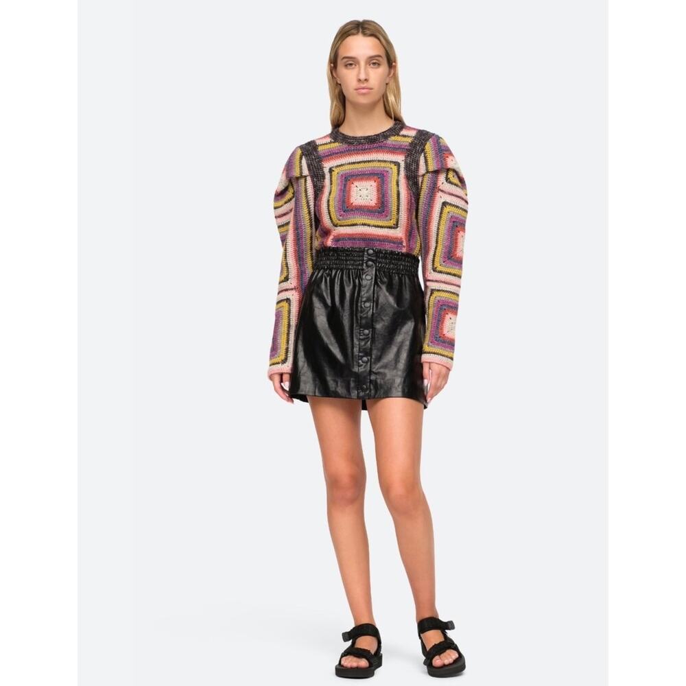 Sea New York Laurence Faux Leather Mini Skirt
